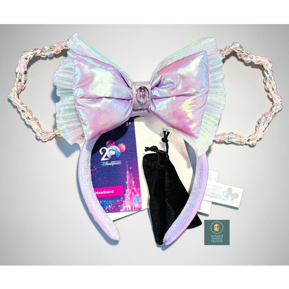 Hong Kong Disneyland 20th Anniversary Light Up Minnie Ears Headband HKDL NWT